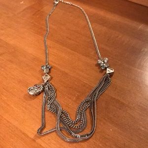 BCBG multilayer necklace w owl charm